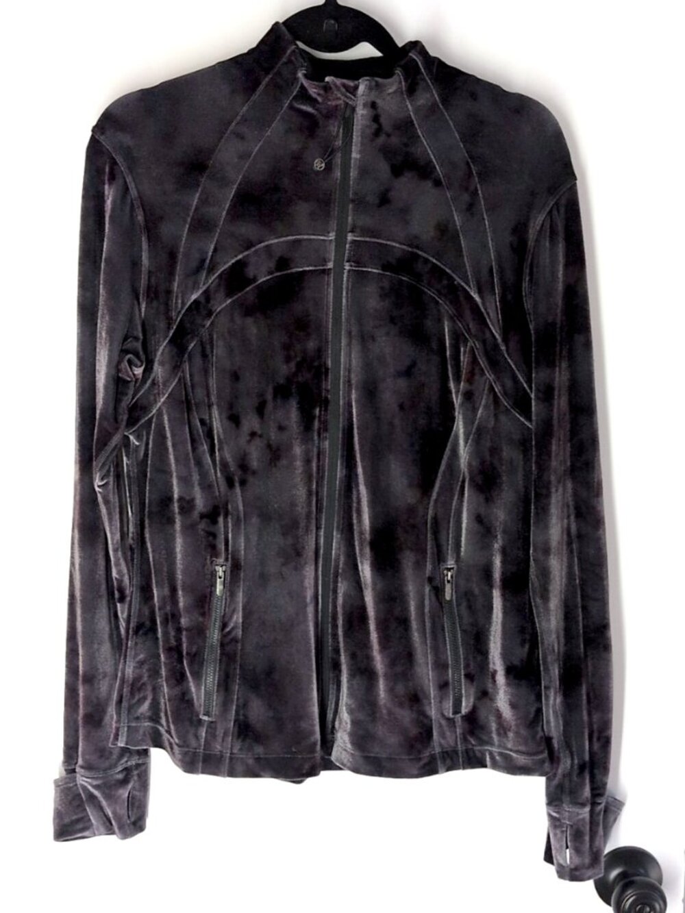 Lululemon Define Jacket *Velour Interstellar Dark Grey 16 purple tie dye velvet